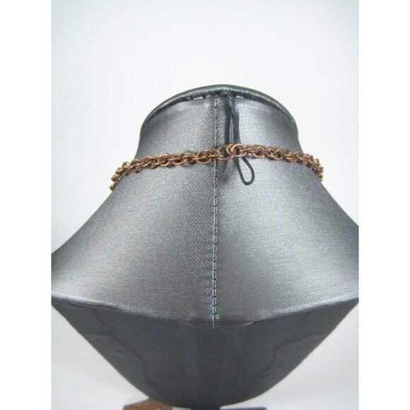 Handmade Copper Cross Pendant Necklace Floral Design Hammered CVG 30 inch Vintag - Picture 14 of 16